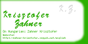 krisztofer zahner business card